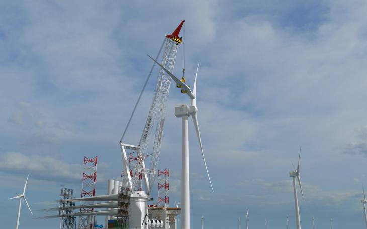 豪氏威马将为 Cadeler F级风电安装船交付一台绕桩式起重机