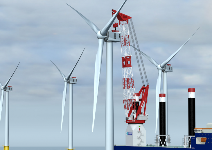 Huisman tekent contract voor ontwerp, bouw en levering van een 1,600mt Windturbine- Installatie Kraan voor Japanse klant