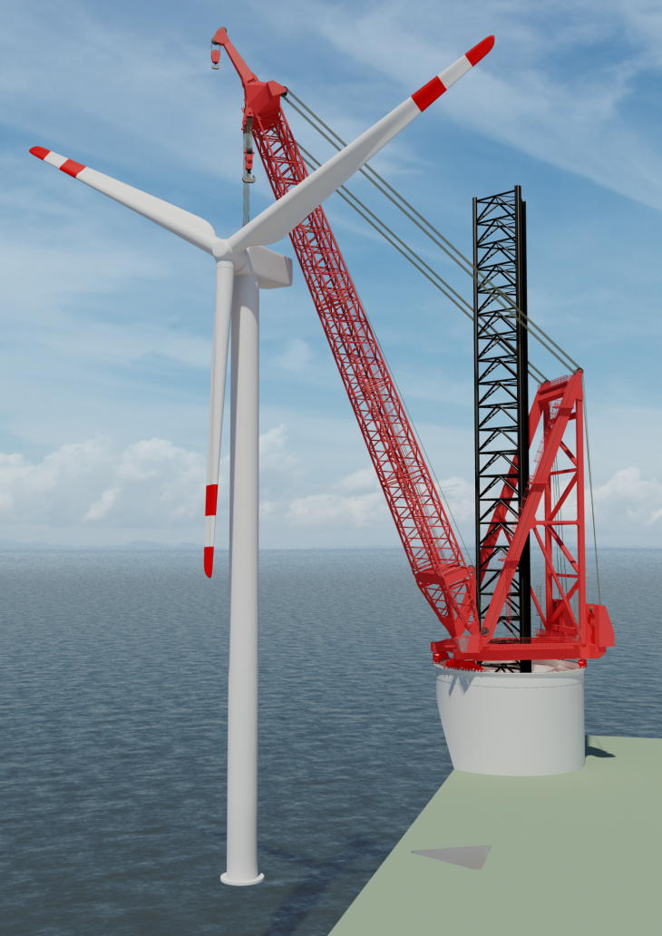 Huisman introduceert nieuwe serie kranen voor de installatie van wind turbines