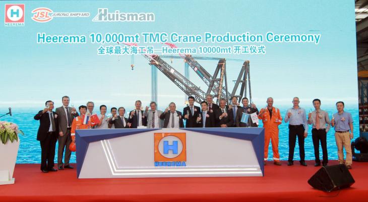 Huisman holds steel cutting ceremony for Heerema’s 10,000mt Tub Mounted Cranes