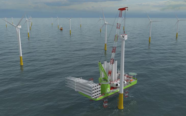 豪氏威马与DSME公司签订合同，为ENETI新建的风机安装船交付2600吨绕桩式起重机