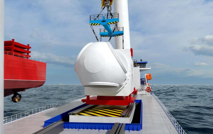 风机供给船的运动补偿平台